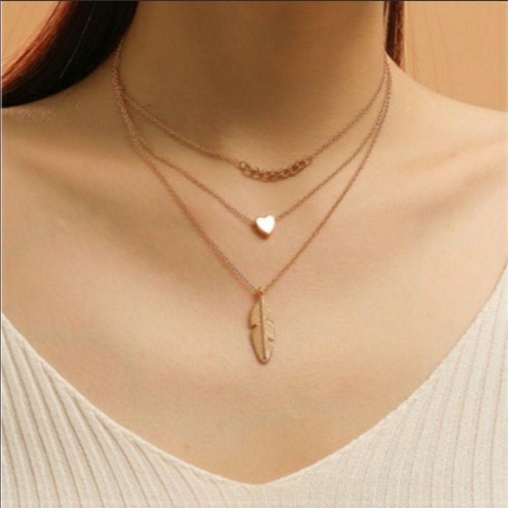 Necklace BOHO Layered cute versatile Zinc alloy